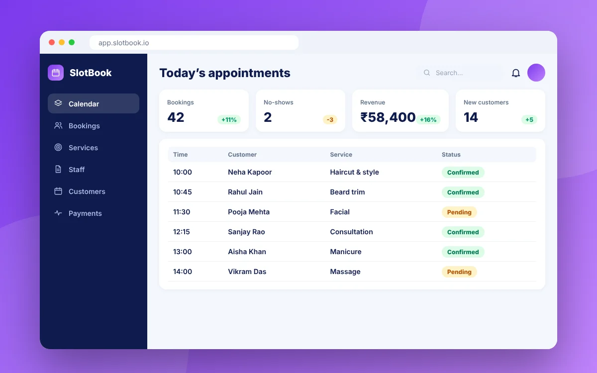 Appointment Booking Software — sample design preview