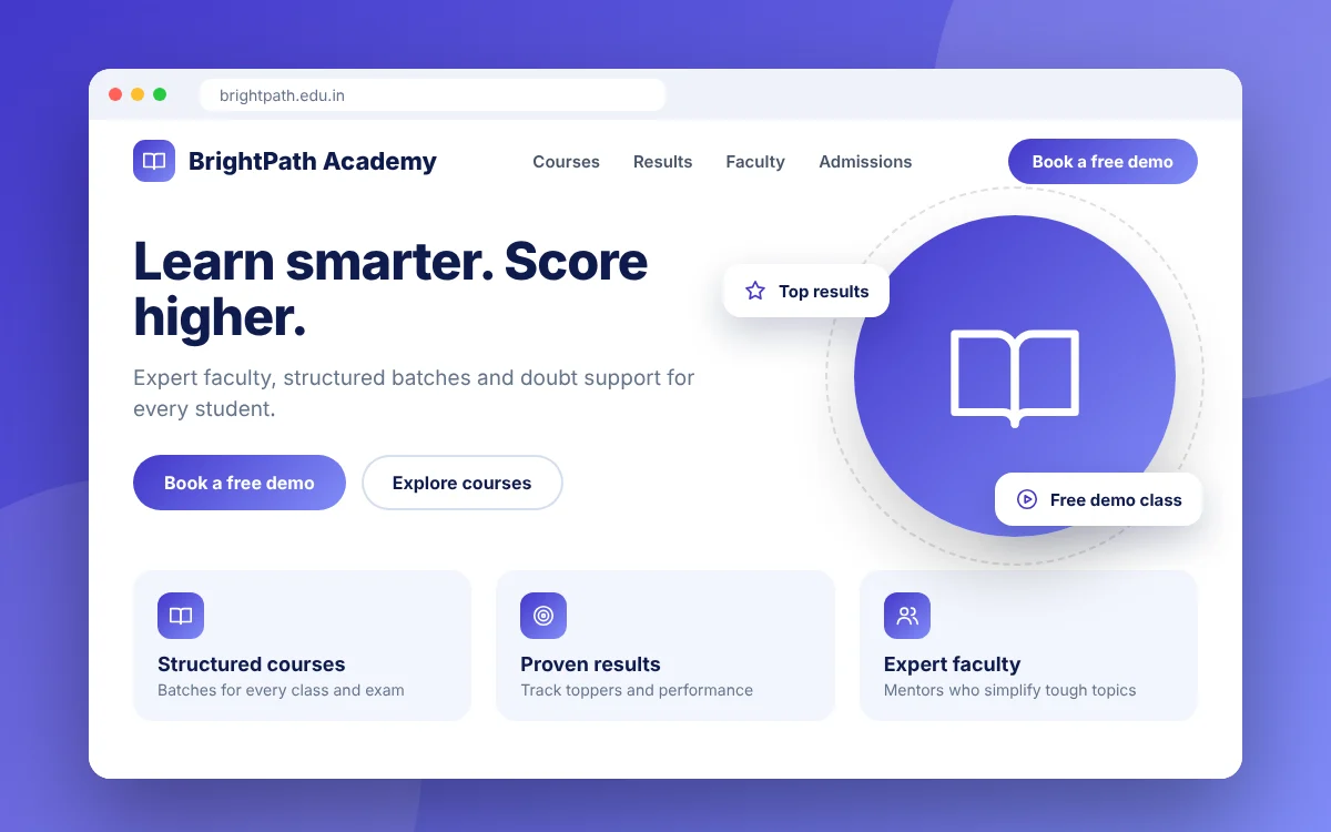 Coaching Institute Website — sample design preview