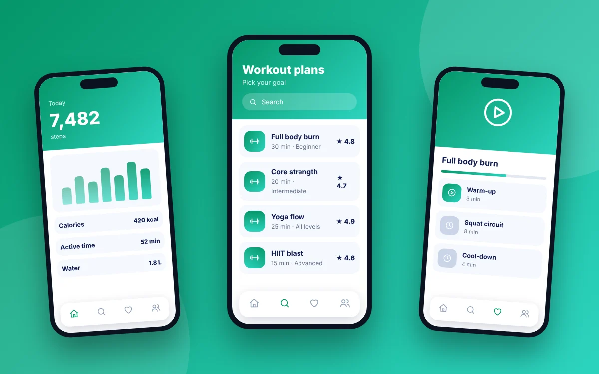 Fitness & Habit Tracker App — sample design preview