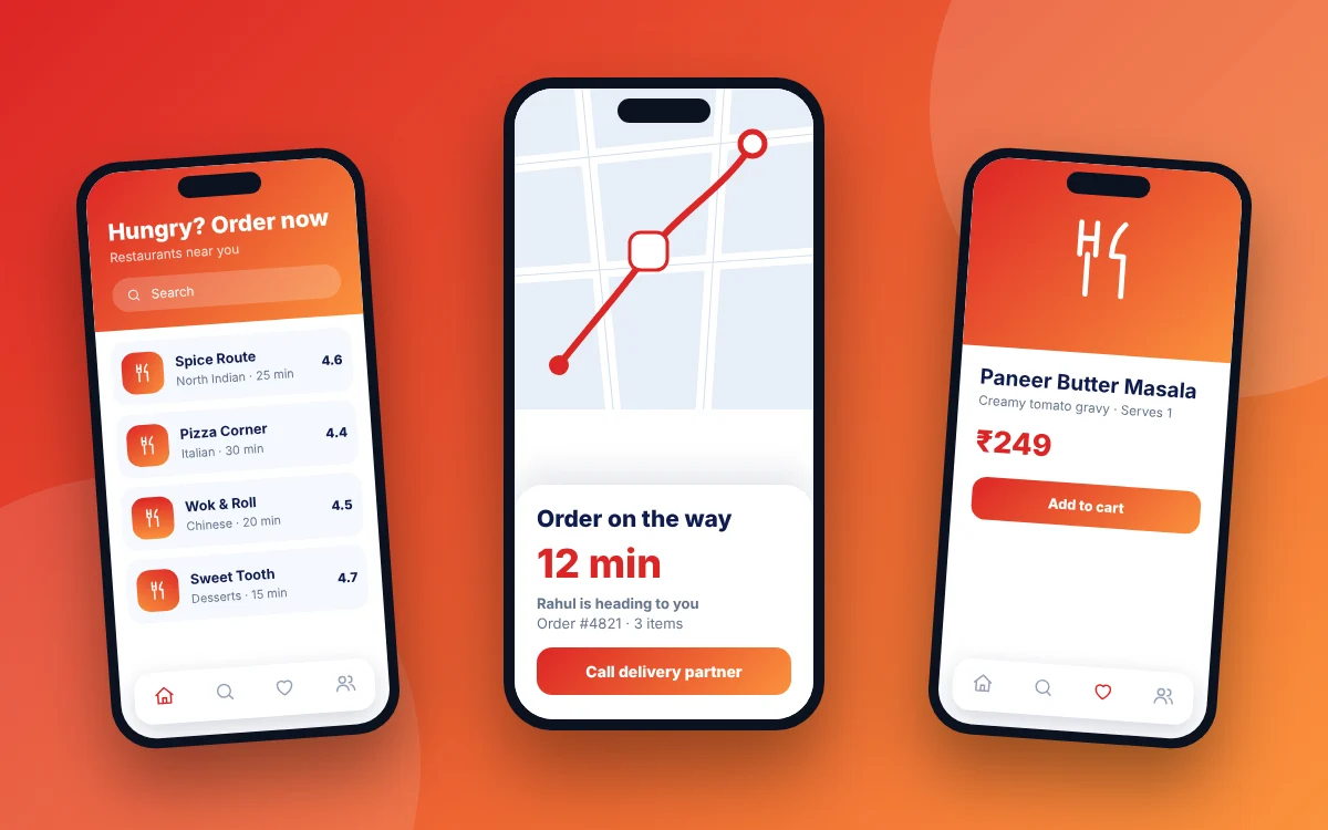 Food Delivery App — sample design preview