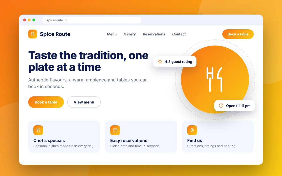 Restaurant & Café Website — sample design preview